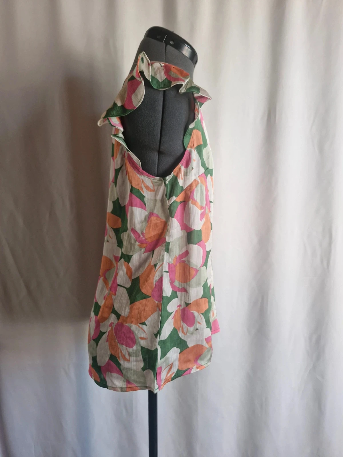 Blusa fluida Suzzy & Milly con flores – Talla S – Mangas con volantes – Espíritu primaveral – photo 4